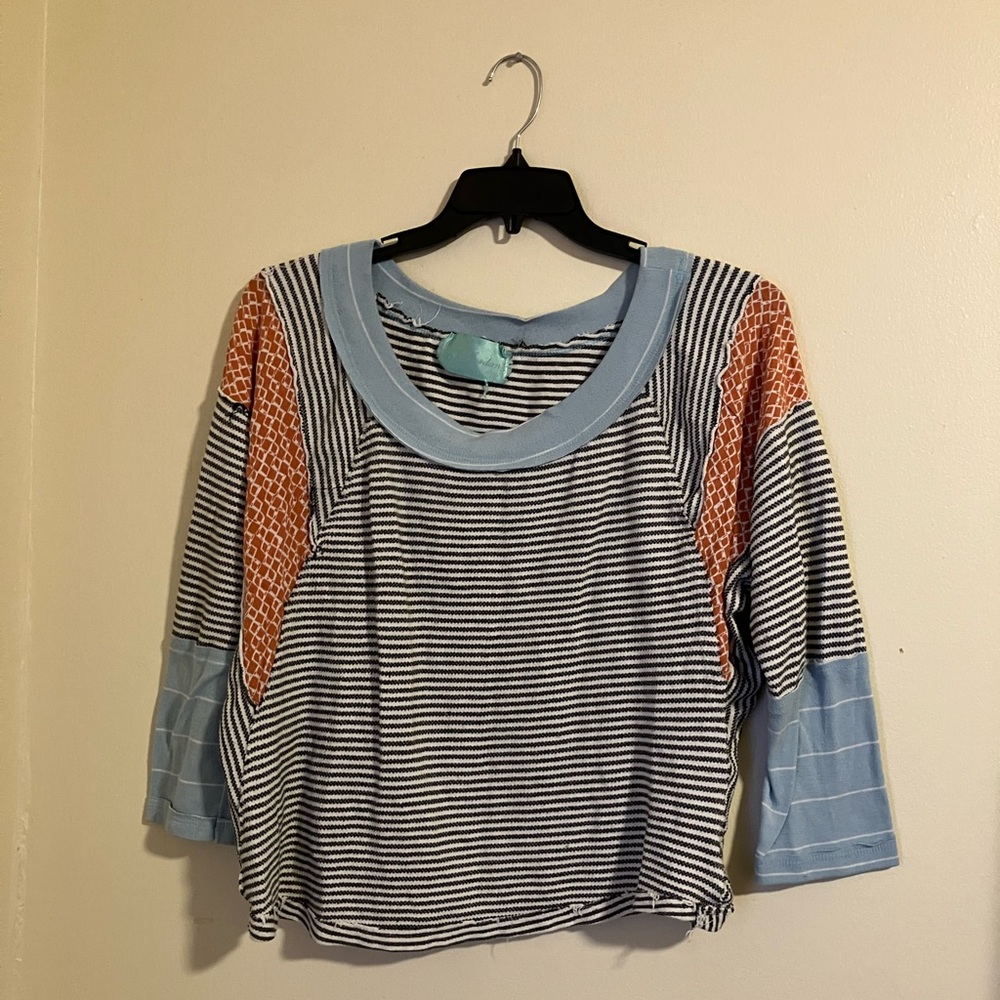 Striped Blue and Orange Women's Top 82325